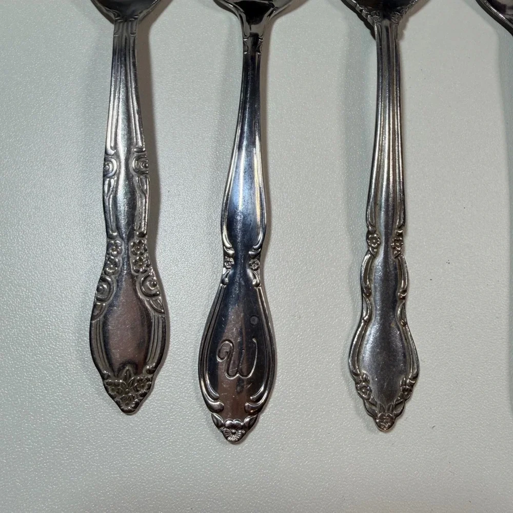 Mixed Lot 7 Stainless Steel Teaspoons Royal Household Customcraft Castle Court